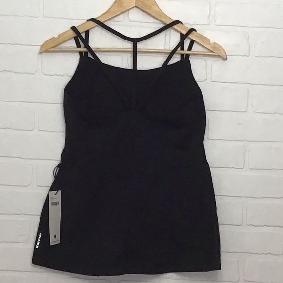 Sport light self bra tank top black soft gym training yoga running summer Large - Picture 13 of 14